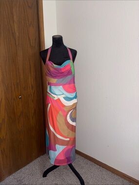 Anthropologie Square-Neck Halter Midi Dress